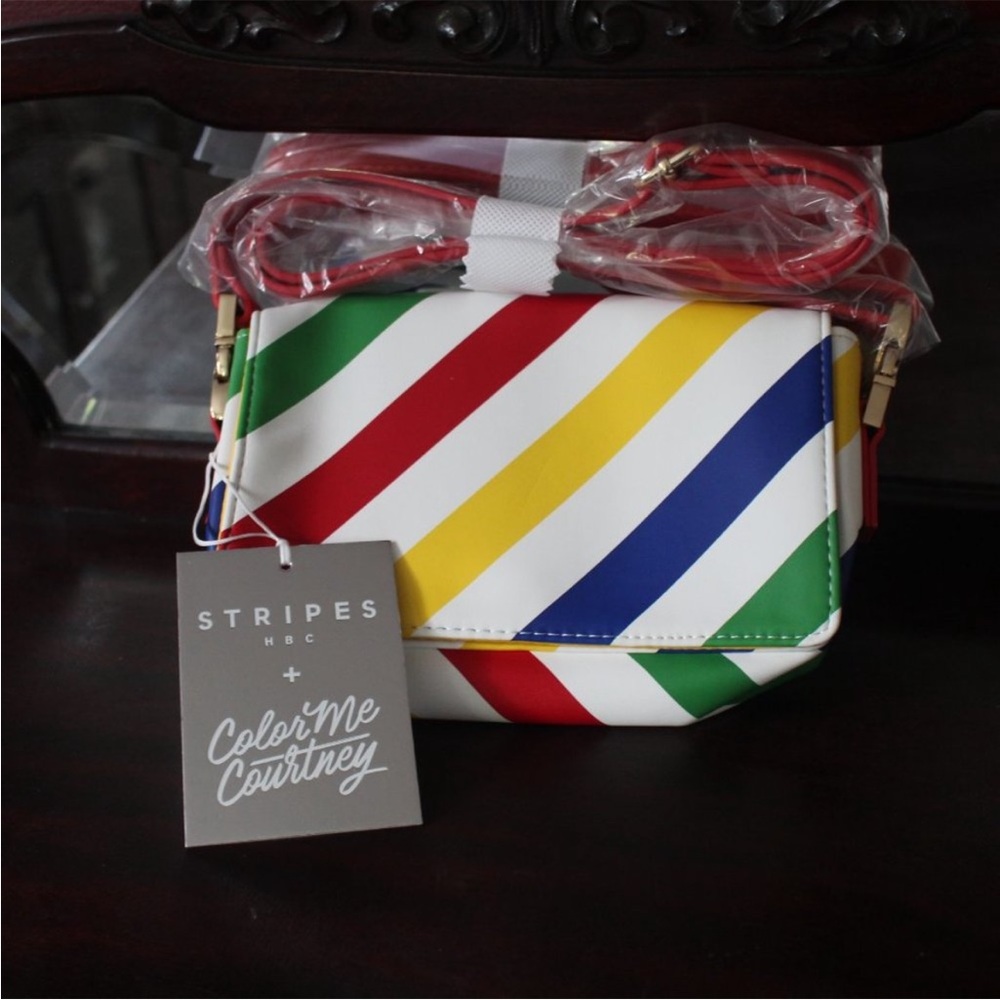 RARE NWT Hudson Bay Stripe Colour Me Courtney Bag Fanny Pack - Picture 5 of 9